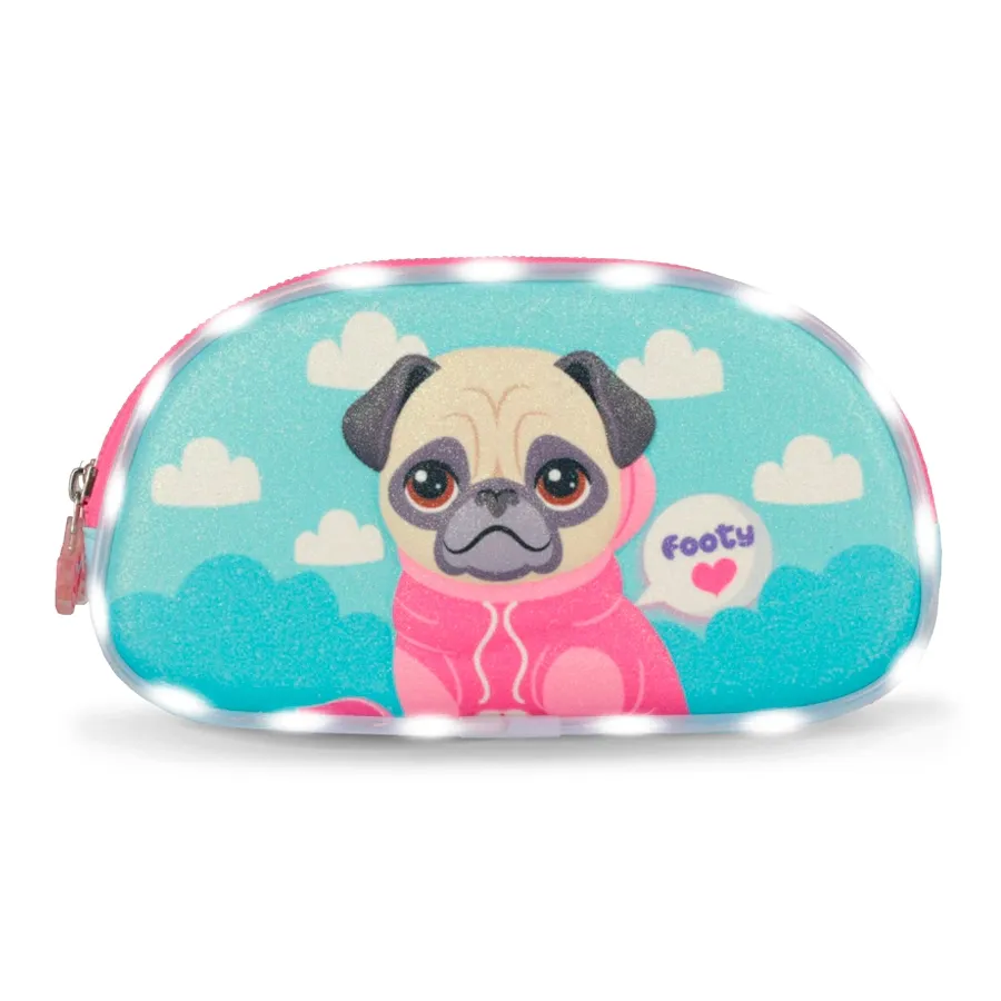 Imagen 0 de 2 de Cartuchera Footy C/ Luz Led Puppy-ROSA/CELESTE/BEIGE