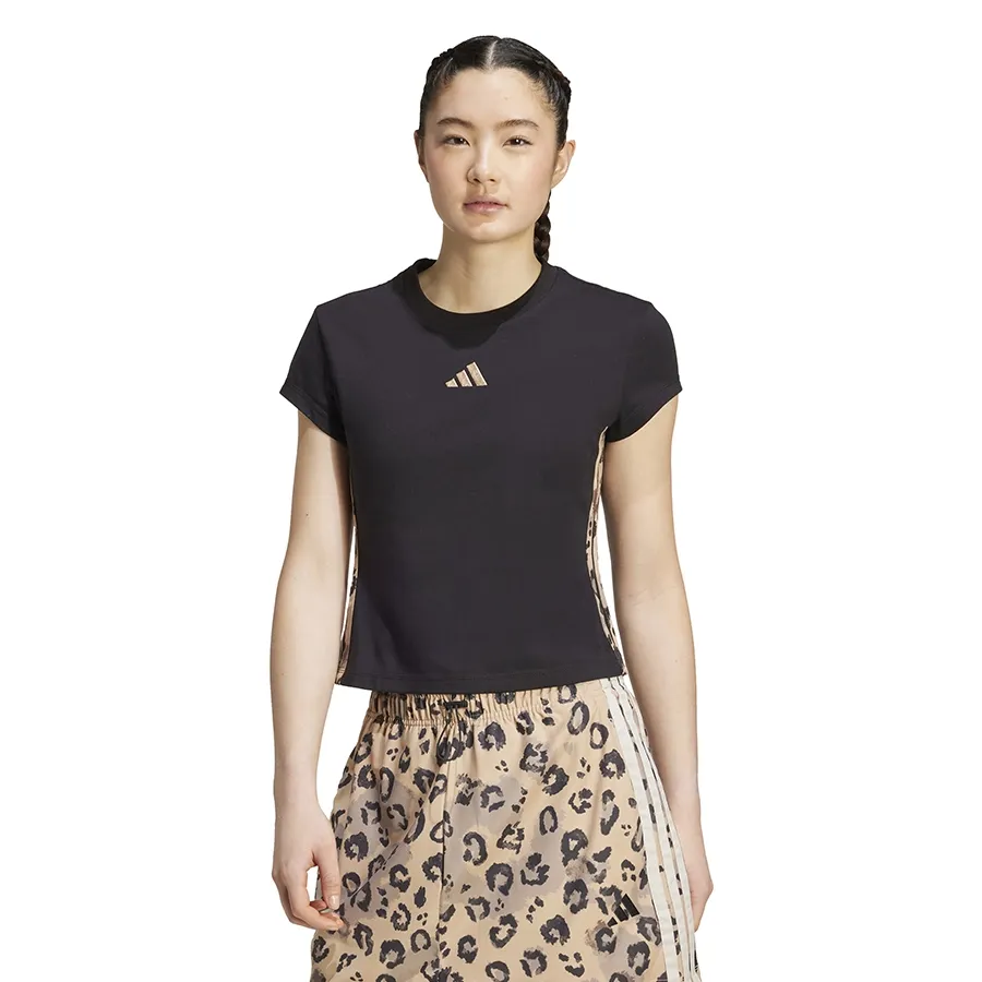 Imagen 0 de 4 de Remera adidas 3 Stripes Estampado Animal Print-NEGRO/PRINT