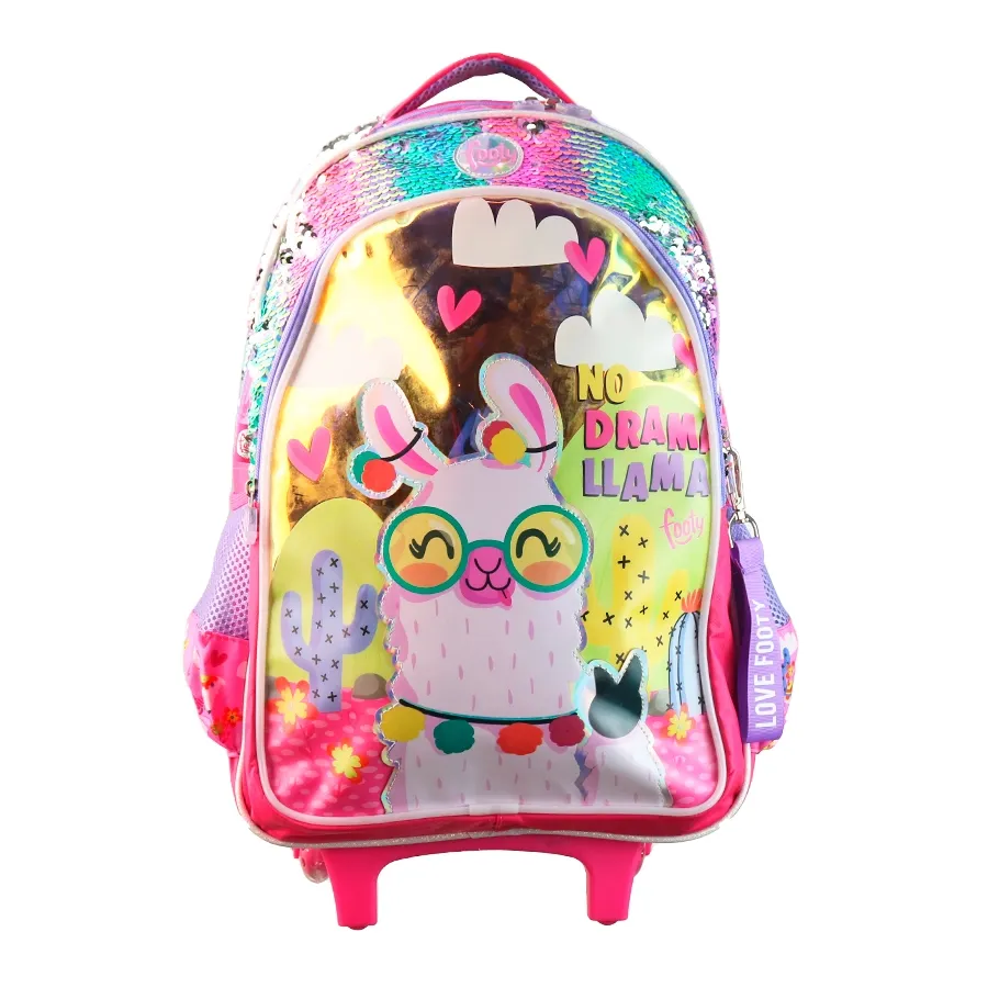 Imagen 0 de 3 de Mochila Carro Footy 18 c/luz Llama-VIOLETA/FUCSIA