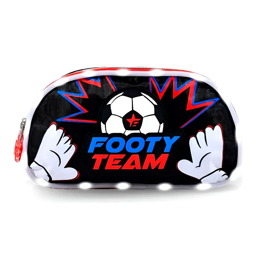 Imagen 0 de 2 de Cartuchera Footy Futbol Pop It Con Led-NEGRO/ROJO/MARINO