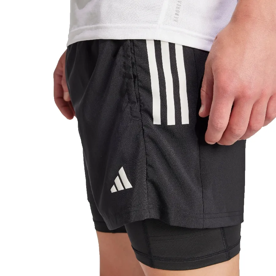 Imagen 3 de 4 de Short adidas Own the Run CLIMACOOL 2 en 1-NEGRO
