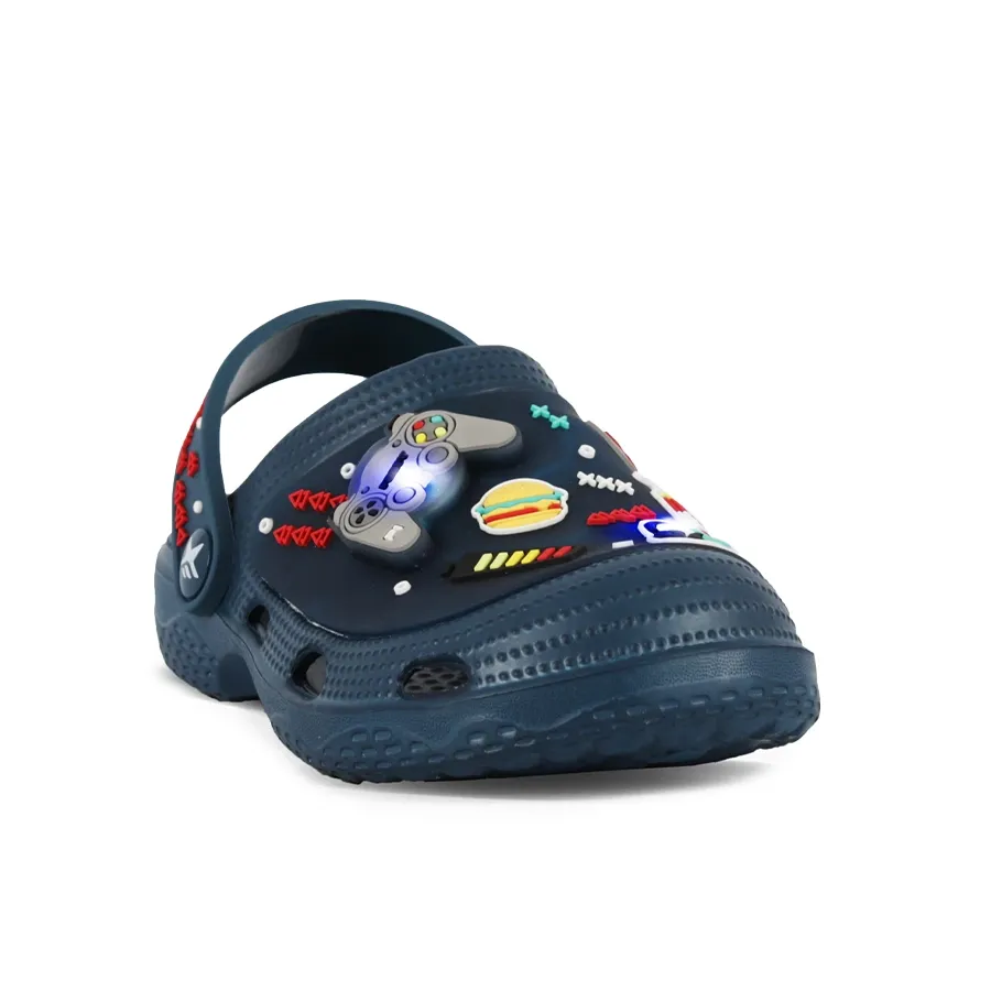 Imagen 1 de 4 de Sandalias Footy Clogs Gamer con luz-MARINO/ROJO