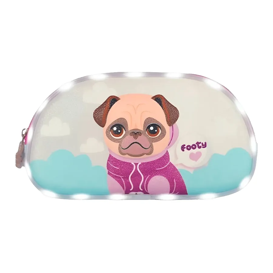 Imagen 0 de 2 de Cartuchera Footy C/ Luz Led Puppy-LILA/CELESTE/GRIS