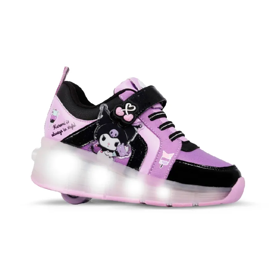 Imagen 0 de 3 de Zapatillas Footy Roller Kuromi con Ruedas+Luz Led-VIOLETA/NEGRO