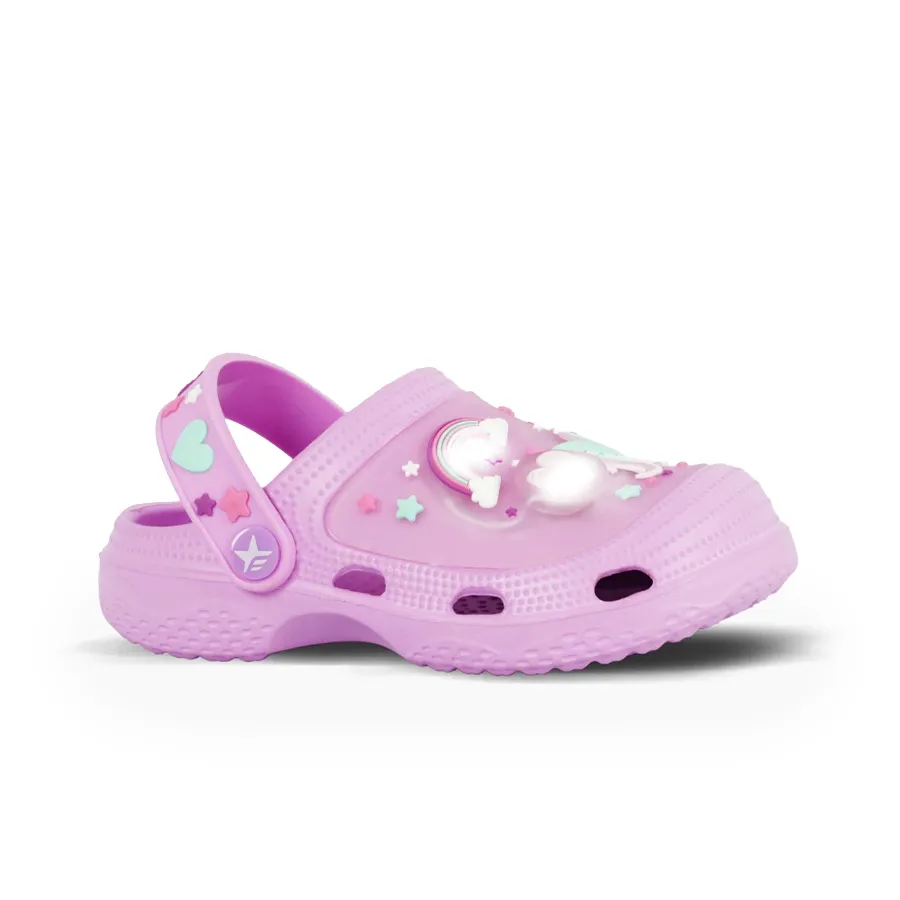 Imagen 0 de 4 de Sandalias Footy Clogs con luz unicornio-VIOLETA