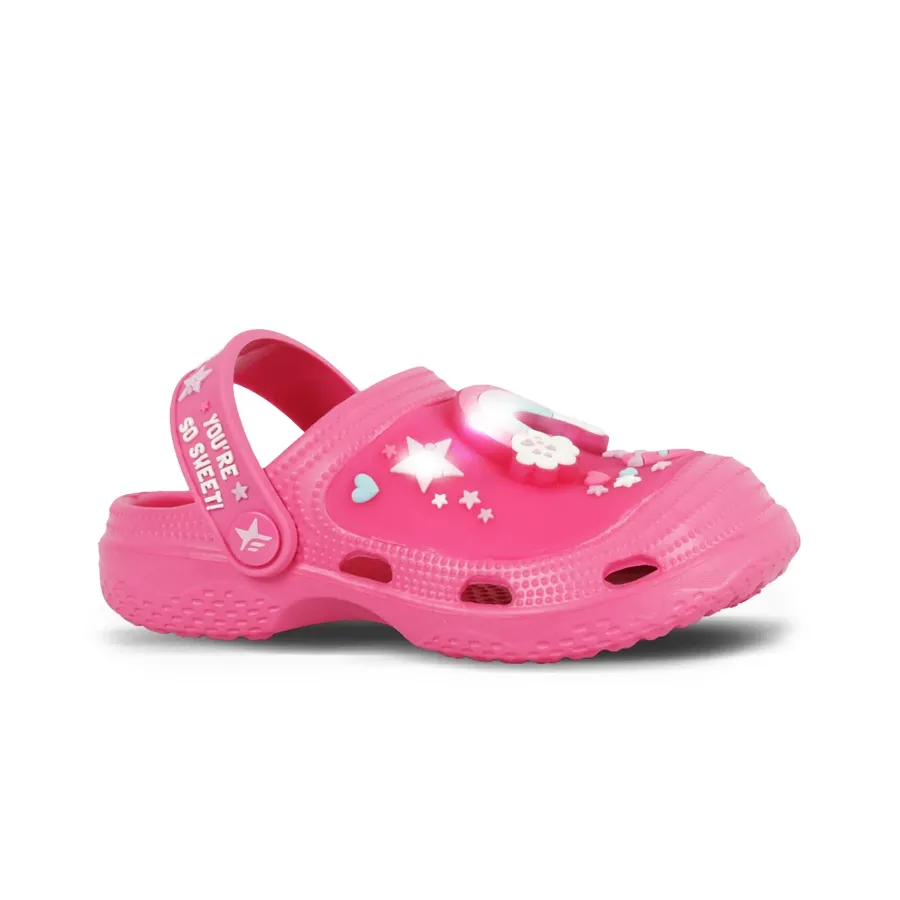 Imagen 0 de 4 de Sandalias Footy Clogs Arcoíris con luz-FUCSIA