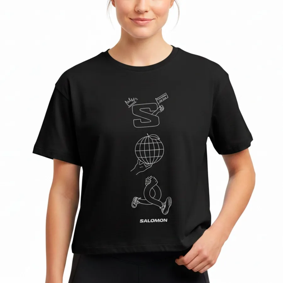 Imagen 0 de 2 de Remera Salomon Sun Shine Crop Tee-NEGRO