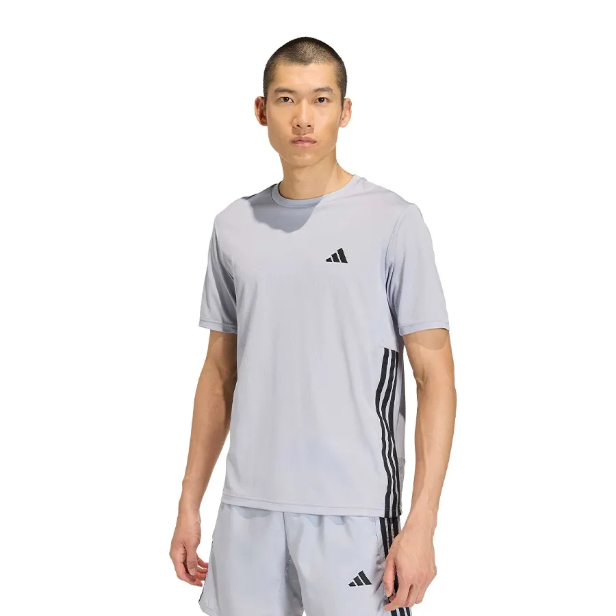 Imagen 1 de 6 de Remera adidas Workout Essentials Base 3 Tiras-GRIS/NEGRO