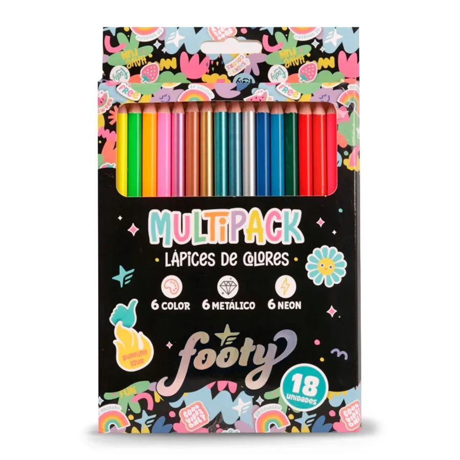 Imagen 0 de 2 de Lapices de Colores Footy-MULTICOLOR